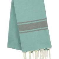 Fouta tissage à plat avec franges