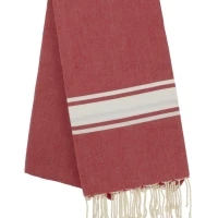 Fouta tissage à plat avec franges