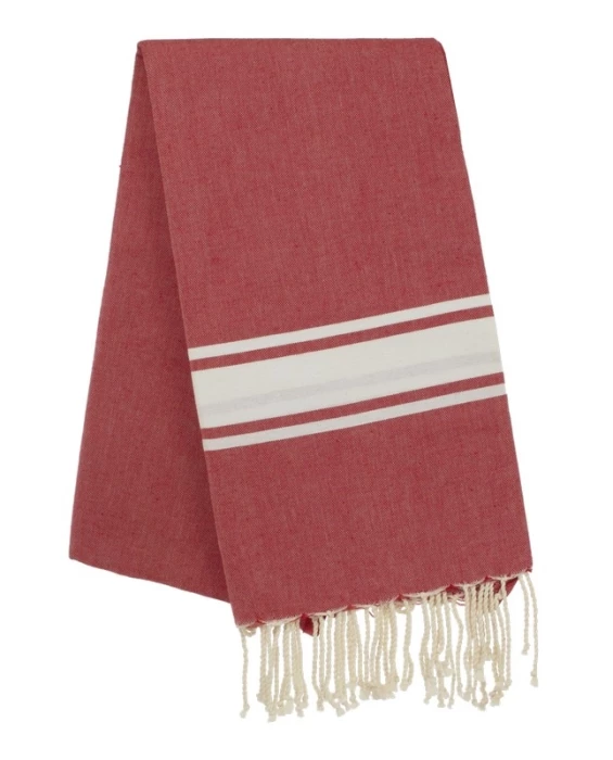 Fouta tissage à plat avec franges