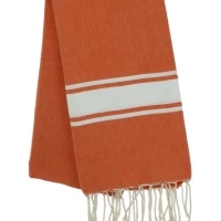 Fouta tissage à plat avec franges