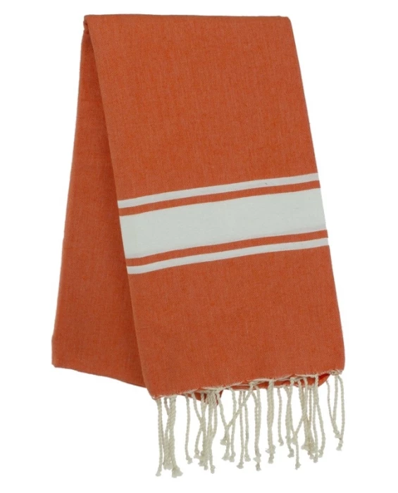 Fouta tissage à plat avec franges