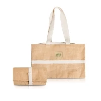 Sac pliable & extensible en jute 42 x 27 x 27 cm