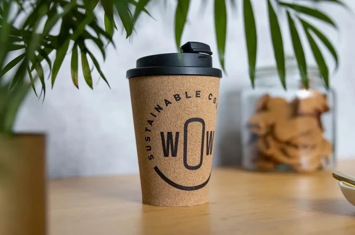 Biodegradable cork and PLA mug
