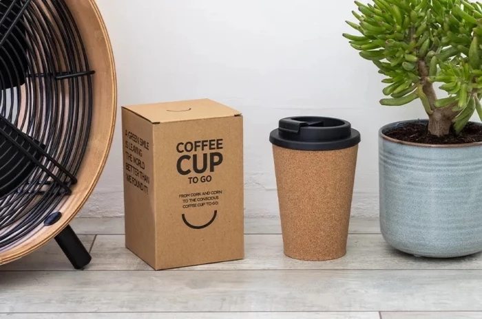 Biodegradable cork and PLA mug