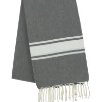 Fouta tissage à plat avec franges