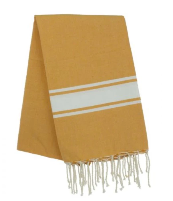 Fouta tissage à plat avec franges