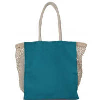 Sac Jute & Filet Coton 37 x 42 x 20 cm