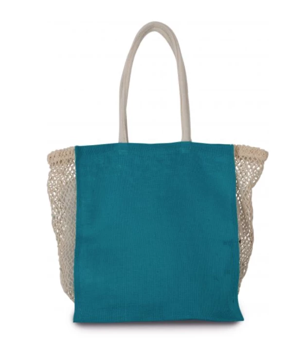 Sac Jute & Filet Coton 37 x 42 x 20 cm