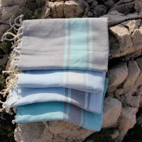 Fouta tissage à plat avec franges