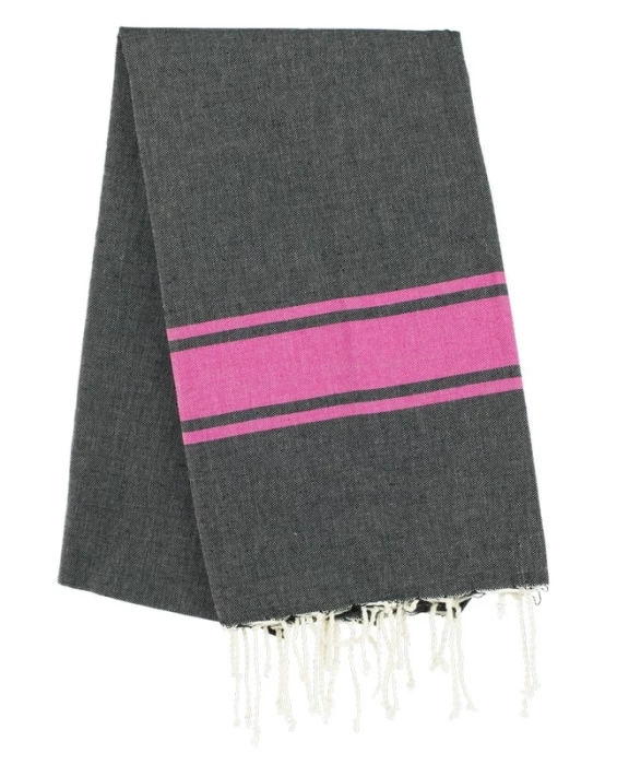 Fouta tissage à plat avec franges