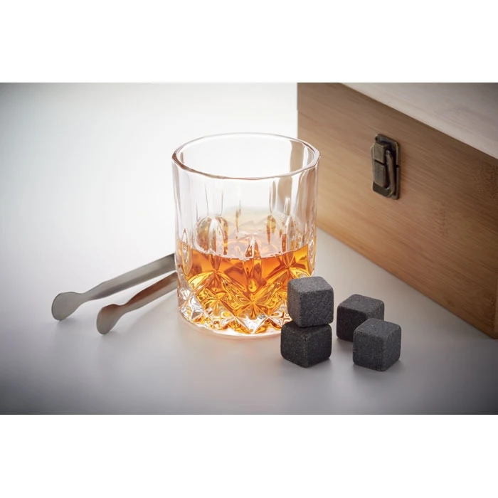 Coffret verres & glaçons de pierre 