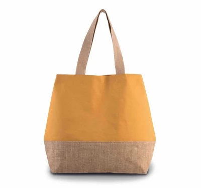 Sac de plage jute et coton 53 x 40 x 15 cm