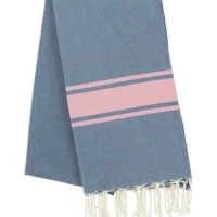 Fouta tissage à plat avec franges