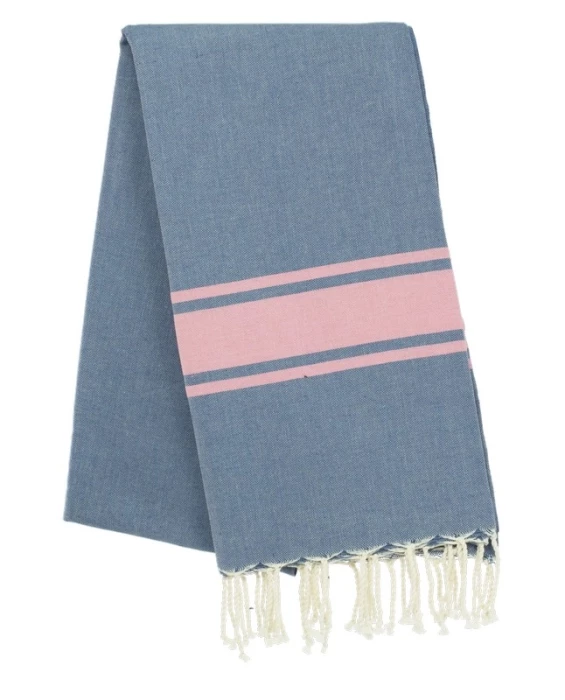 Fouta tissage à plat avec franges