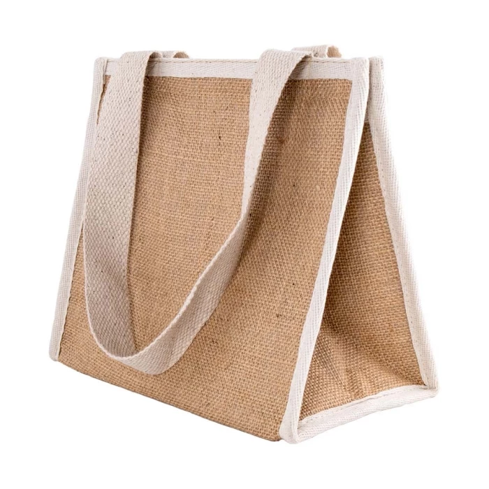 Sac isotherme jute & coton 25 x 22,5  x 15 cm