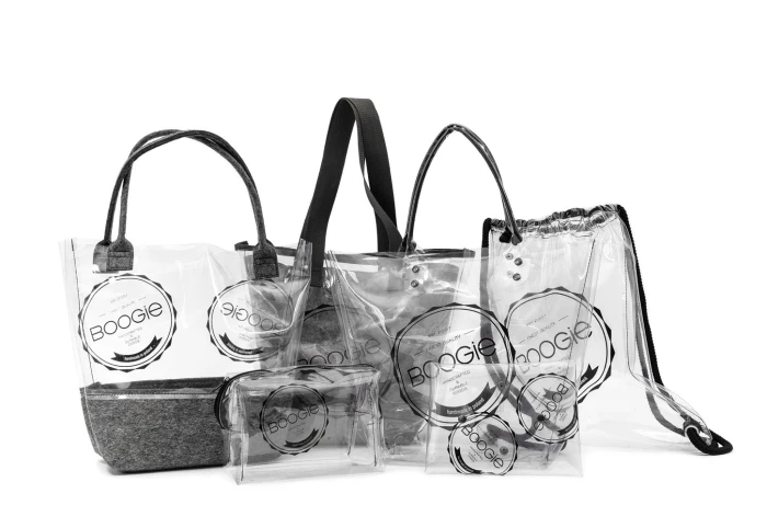 Sac transparent feutrine 25 x 33 x 14 cm