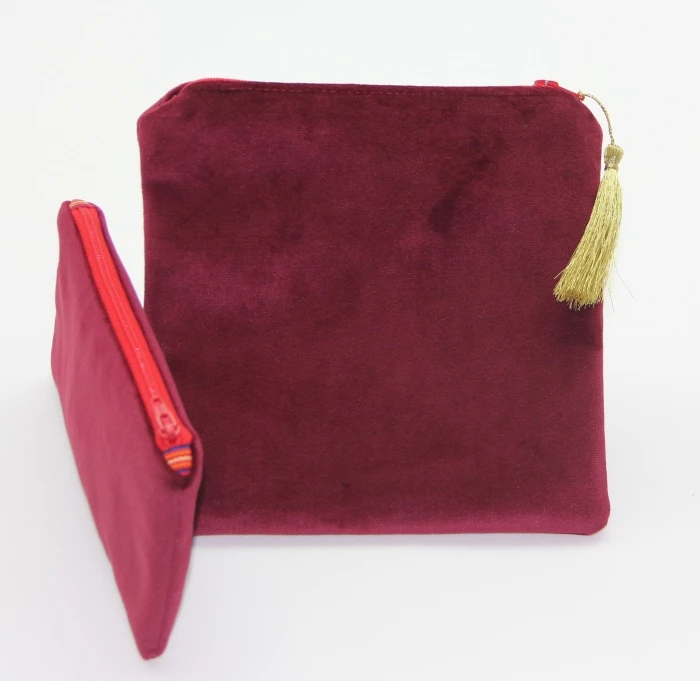 Trousse Velours avec pompon