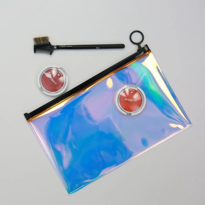 Trousse irisée transparente