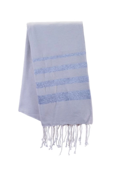 Fouta coton et lurex brodée personnalisable 