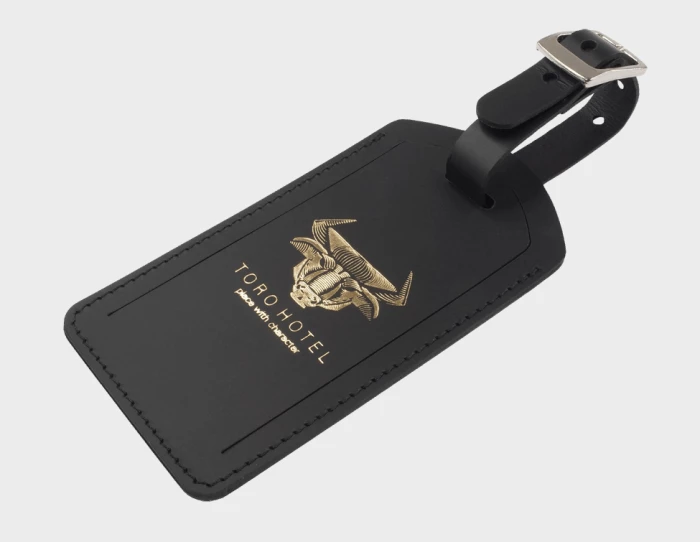 Leather luggage tag