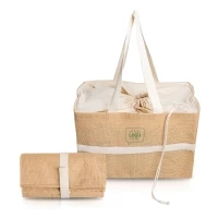 Sac pliable & extensible en jute 42 x 27 x 27 cm