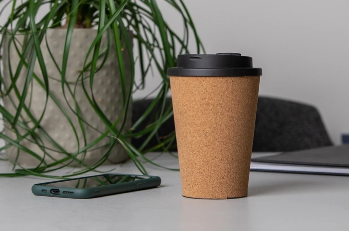 Biodegradable cork and PLA mug