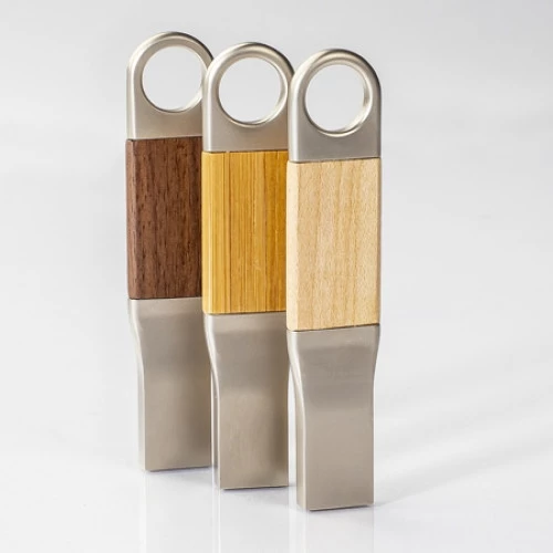 Clé USB en métal et bois