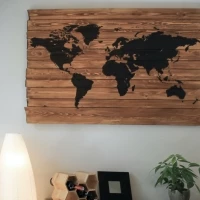 Mappemonde bois naturel