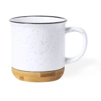 Tasse céramique & bambou mouchetée 330ml