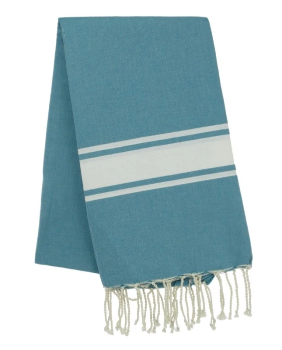 Fouta tissage à plat avec franges