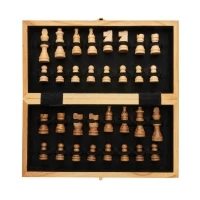 Jeu d'echecs pliable en bois 