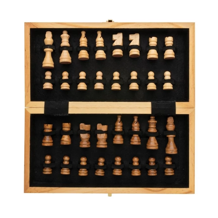 Jeu d'echecs pliable en bois 