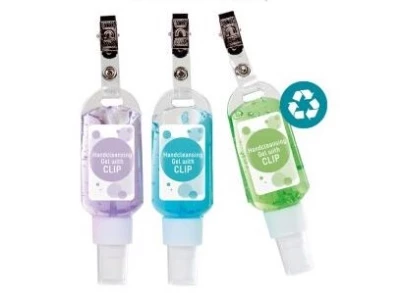 Bouteille 50ml clip gel anti-bactérien vegan