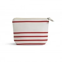 Striped organic cotton cosmetic bag 22 x 15 cm