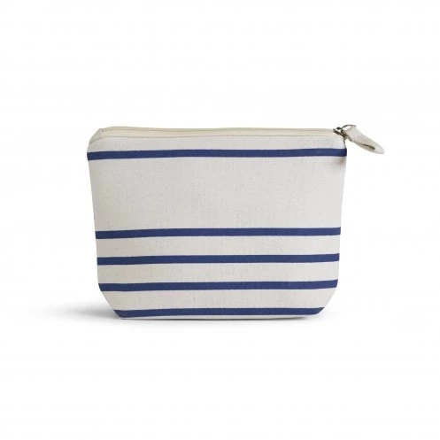 Striped organic cotton cosmetic bag 22 x 15 cm