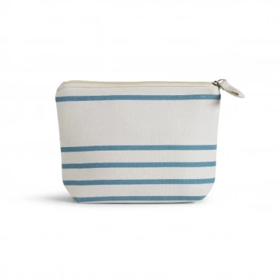 Striped organic cotton cosmetic bag 22 x 15 cm