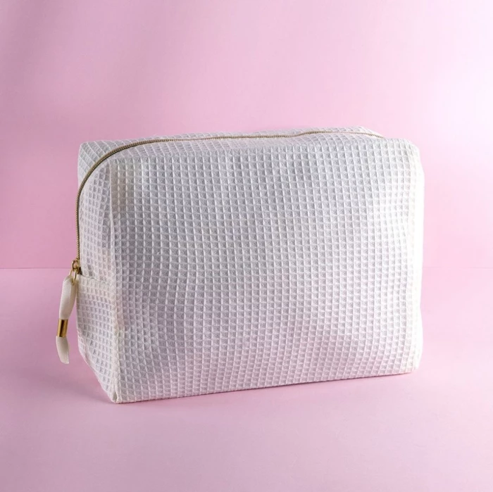 Wafle cotton cosmetic bag 20 x 14 x 8  cm