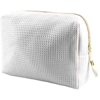 Trousse coton nid d'abeille 20 x 14 x 8  cm