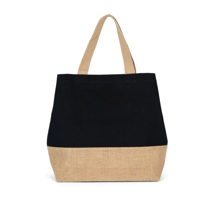 Jute & cotton beach bag 53 x 40 x 15 cm