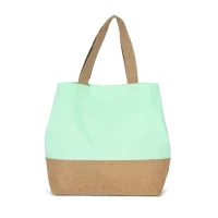 Jute & cotton beach bag 53 x 40 x 15 cm