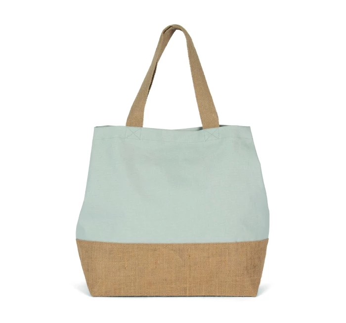 Jute & cotton beach bag 53 x 40 x 15 cm