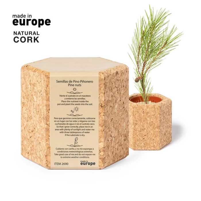 Cork flower pot made Europe
