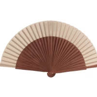 Natural dark wood fan