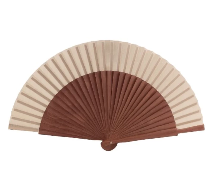 Natural dark wood fan