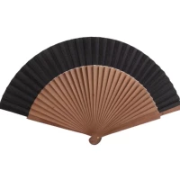 Natural dark wood fan