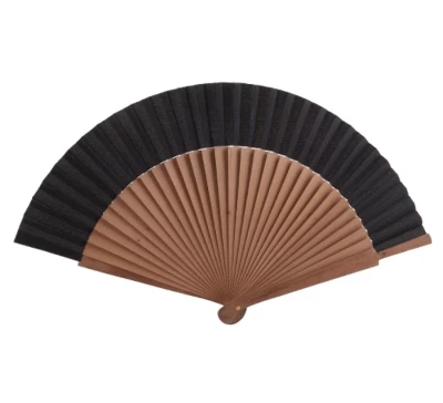 Natural dark wood fan