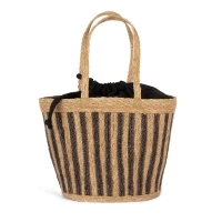 Sea rush striped basket bag 31 x 30 x 19 cm