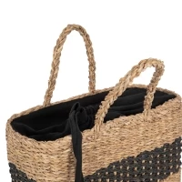 Sea rush striped basket bag 38 x 27 x 19 cm