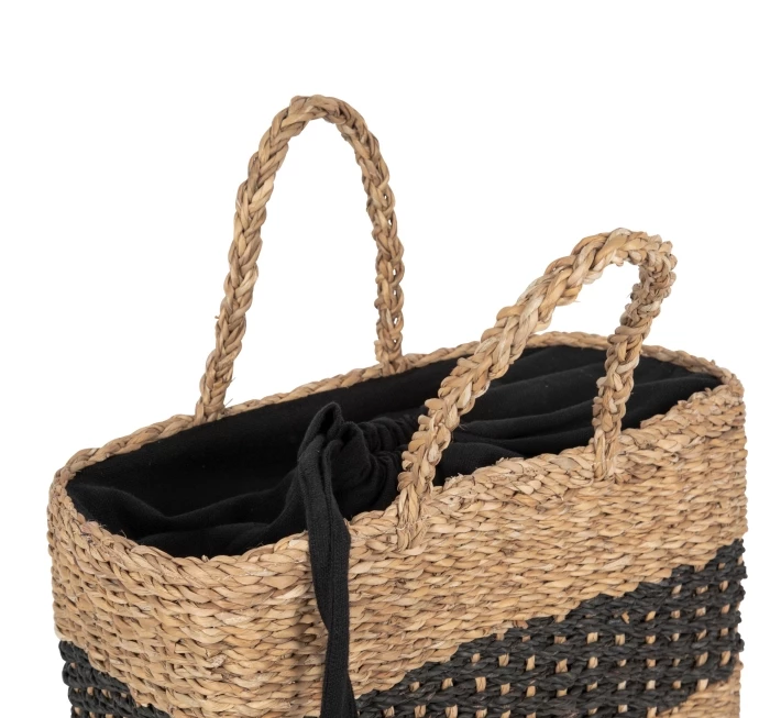 Sea rush striped basket bag 38 x 27 x 19 cm
