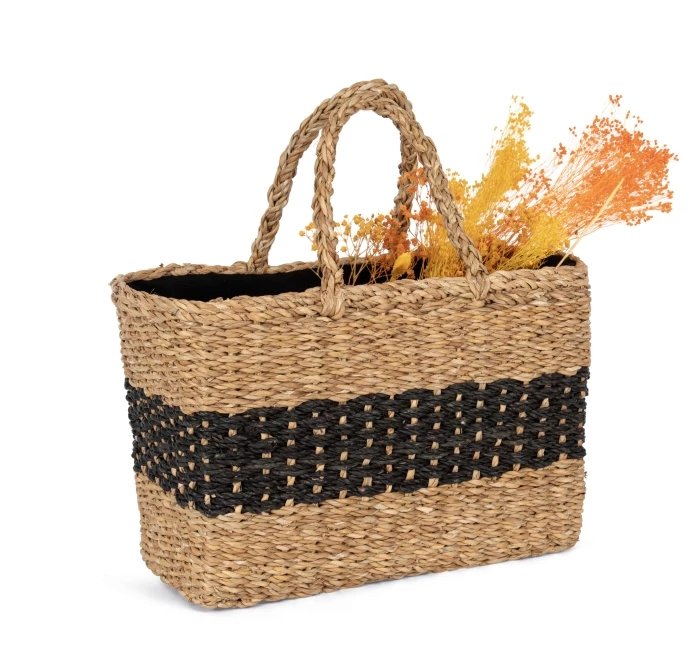 Sac panier en jonc de mer 38 x 27 x 19 cm